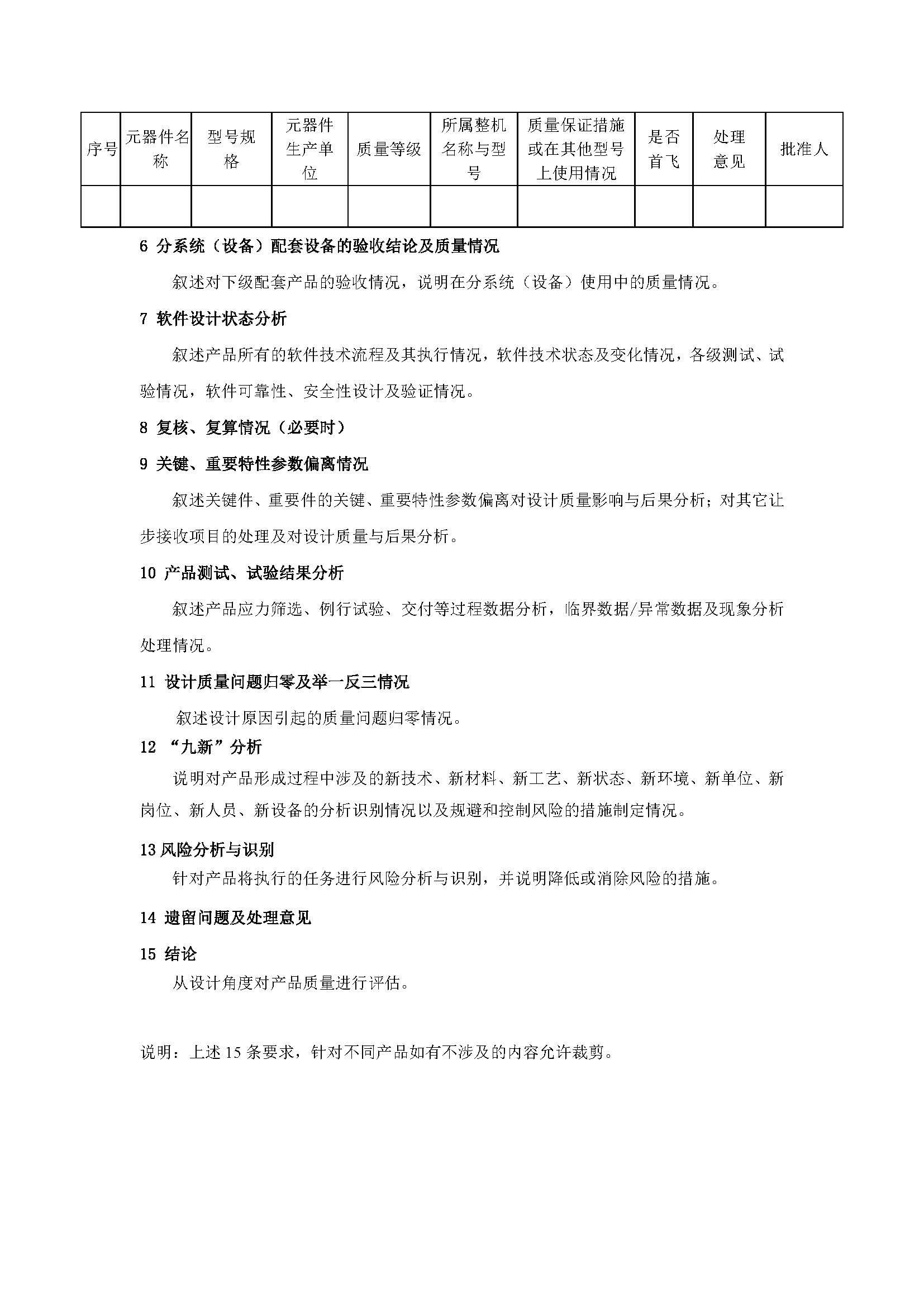 设计质量分析报告格式和编制要求（模板）