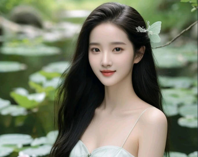 美图欣赏丨荷塘边的清雅女子：一幅美丽的画卷